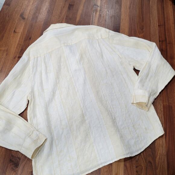 Cubavera Linen Collared V neck Tunic Top Size Large - Picture 4 of 8